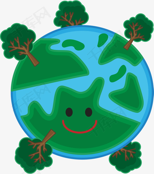 世界环境日开心的地球世界环境日美丽地球保护地球爱护地球笑脸开心的