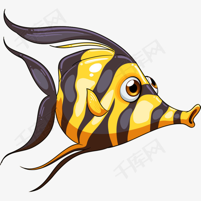 深海可爱卡通鱼矢量素材