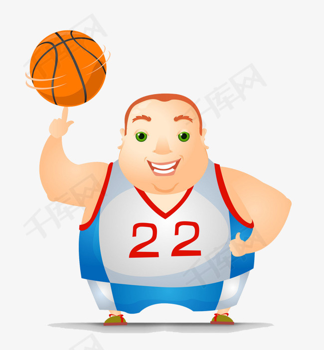 转篮球的胖男子png下载单指转篮球篮球运动胖子男子微笑