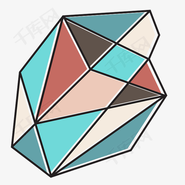 彩色立体几何素材图案