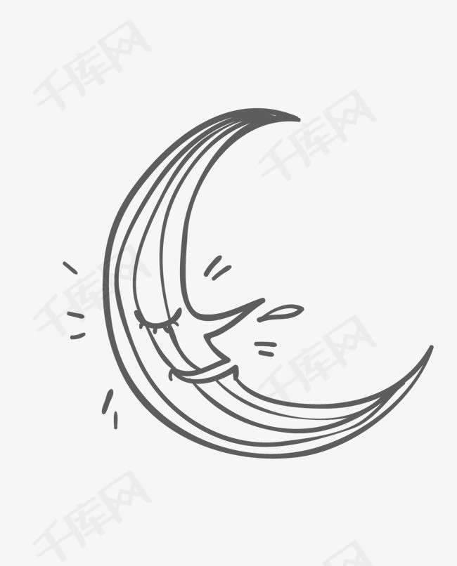 黑色线条月亮设计
