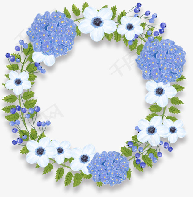 小清新装饰鲜花花环元素