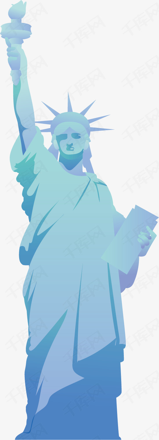 矢量图手绘的自由女神像