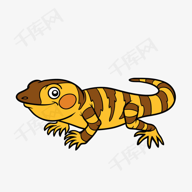 矢量卡通插画动物壁虎png