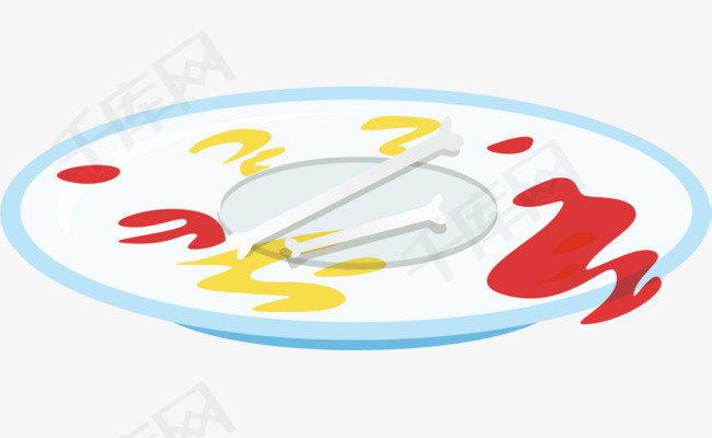 白色盘子食物残渣