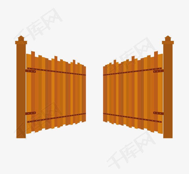 木质双开大门卡通图卡通大门门口门框门板双开大门