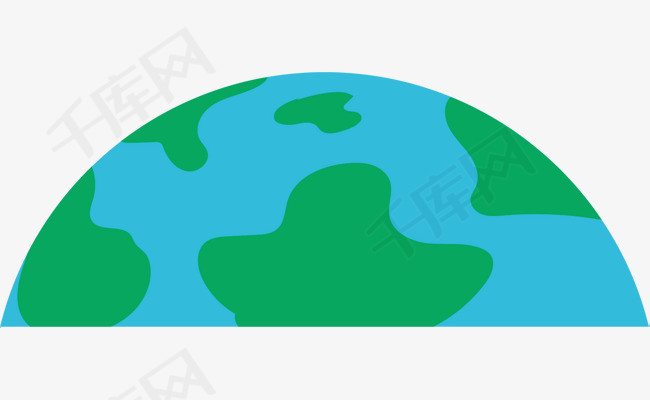 矢量图水彩半个地球