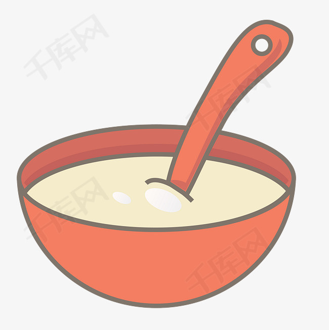 橙色碗勺子装饰素材图案