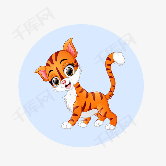 彩色纹理创意小猫元素
