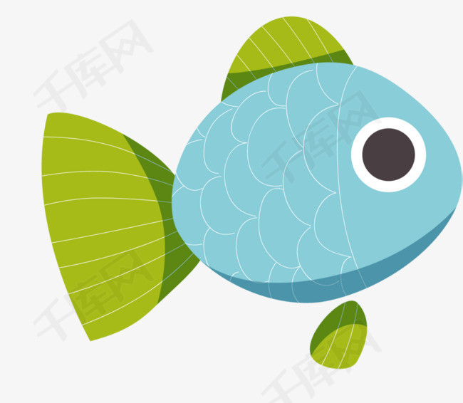海洋生物蓝色可爱小鱼
