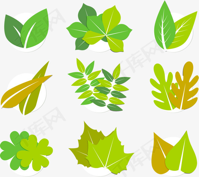绿色植物自然环境元素绿色植物自然环境创意卡通插画