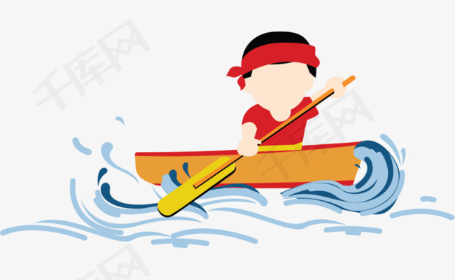 努力划船的小男孩努力划船奋力奋斗一个人划船水流小男孩