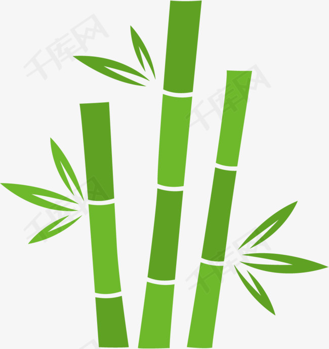 手绘风格矢量绿色竹子卡通竹子竹子矢量竹子卡通风格植物手绘风格