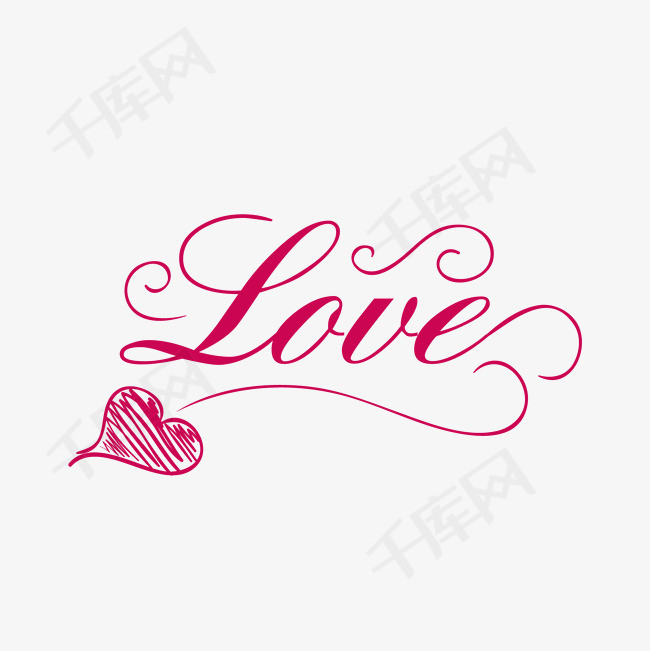粉色love浪漫情人节英文