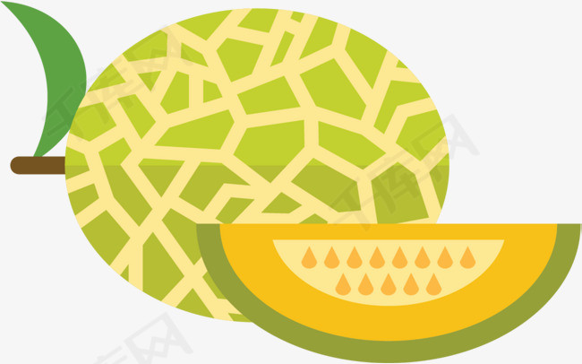 夏季水果切开的哈密瓜