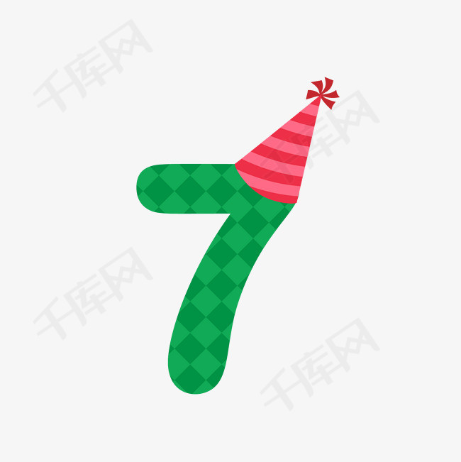 周年生日数字卡通数字7