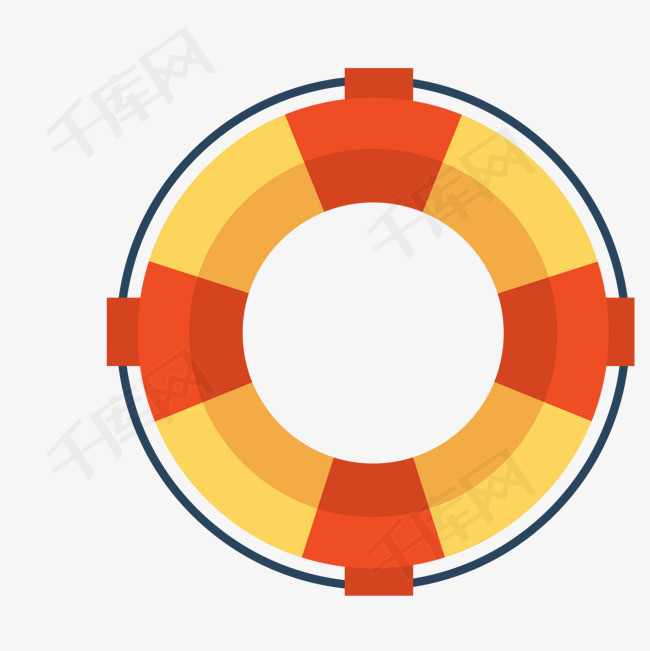黄色圆弧有救生圈元素