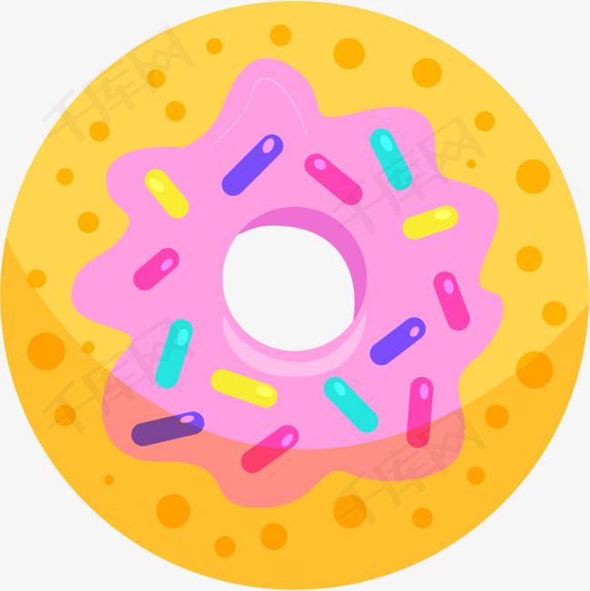 美味黄色圆形甜甜圈素材图片免费下载_高清png_千库网