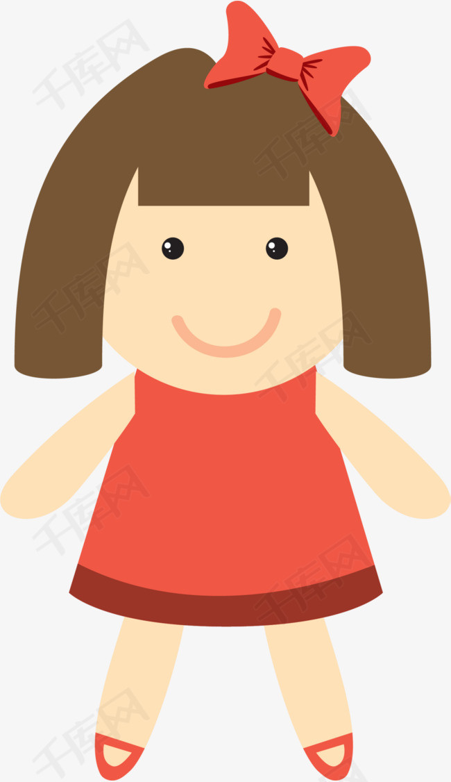 微笑卡通女孩娃娃