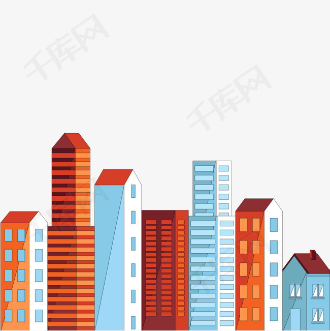 高楼大厦png下载城市建筑高楼大厦矢量图卡通插图创意卡通