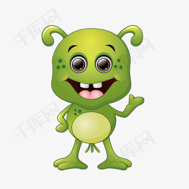 卡通绿色的怪物png