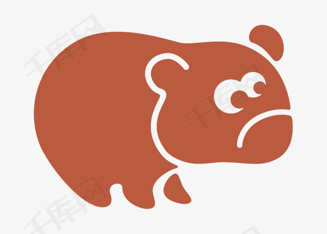 简单霸气逼人熊剪影