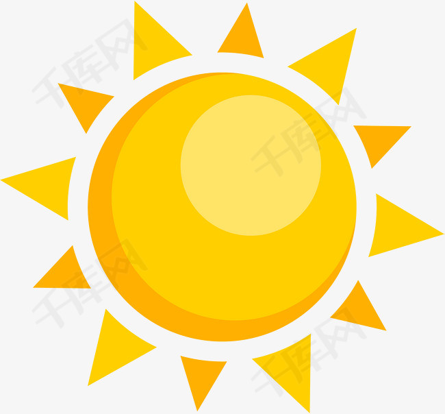 黄色太阳矢量素材矢量图案卡通简约简约阳光黄色太阳免抠图