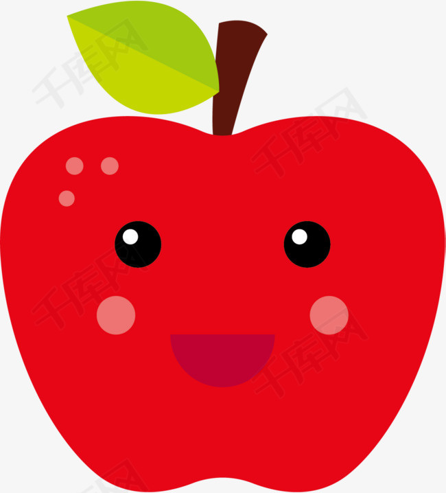 红色扁平可爱苹果素材图片免费下载_高清png_千库网(图片编号10760815