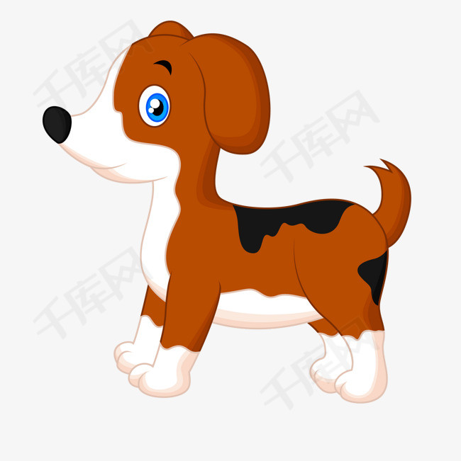 卡通可爱的宠物小狗侧面设计宠物小狗卡通可爱侧面矢量图动物设计
