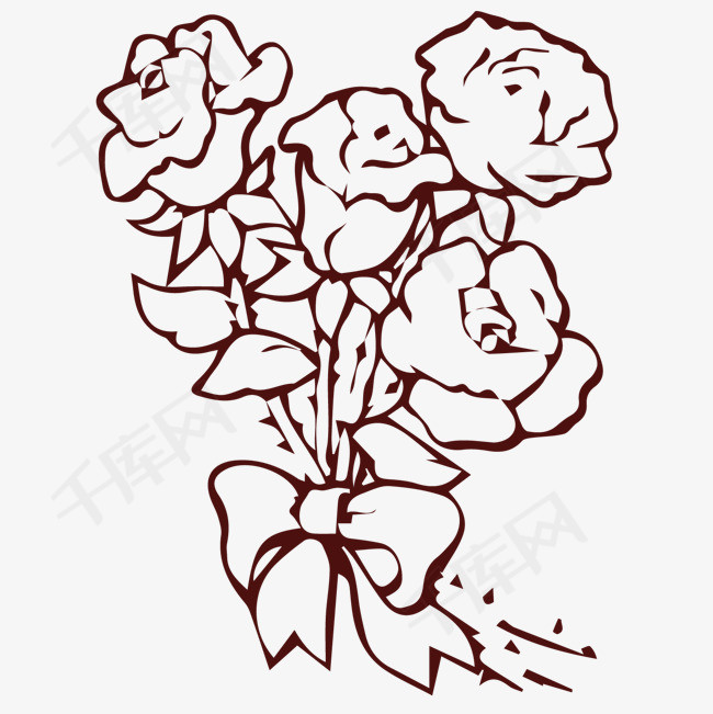 卡通玫瑰花装饰设计素材