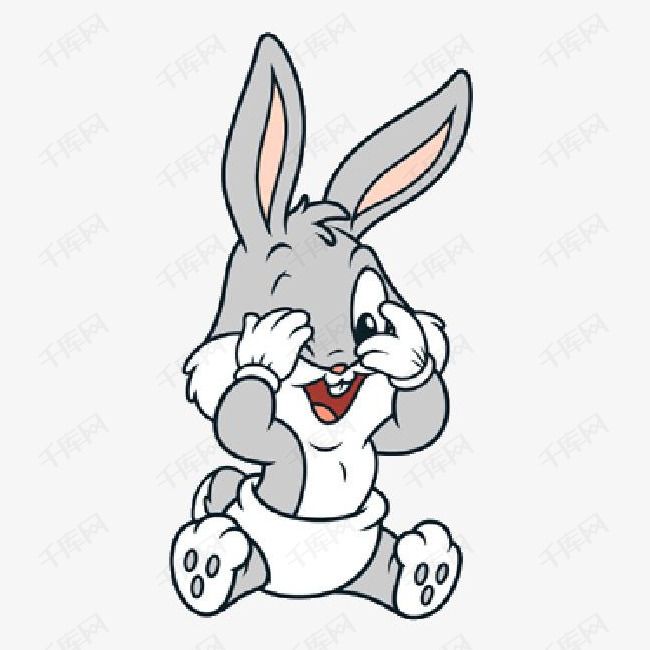 卡通小兔子手绘兔子可爱卖萌