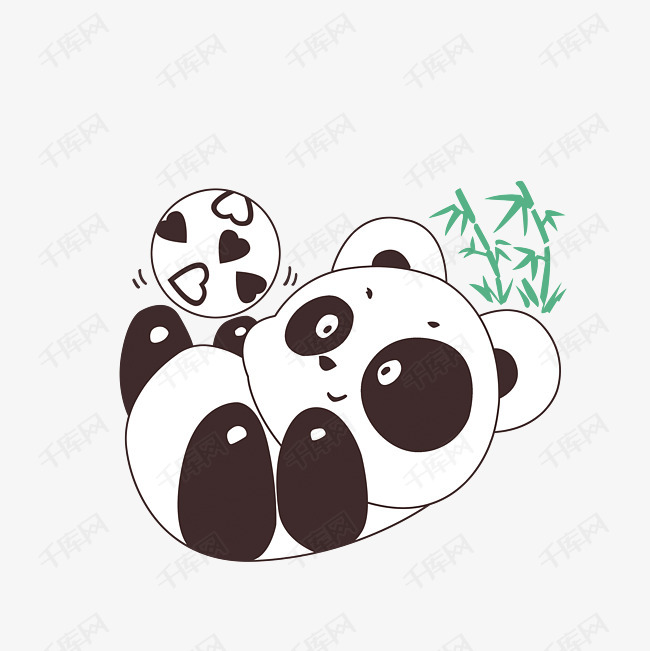 可爱卡通熊猫的素材免抠国宝可爱卡通熊猫
