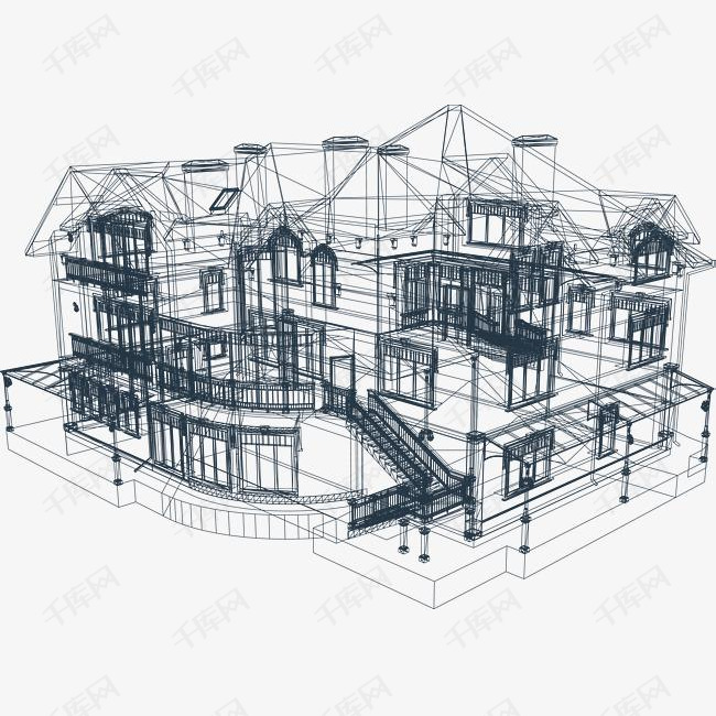 手绘建筑设计的素材免抠手绘建筑创意矢量素材工程项目