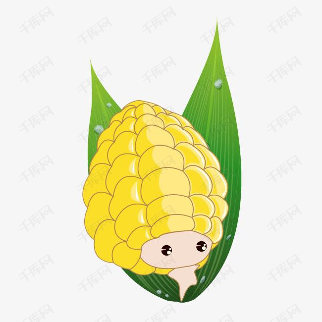 创意卡通玉米的素材免抠小玉米卡通玉米可爱玉米玉米精灵