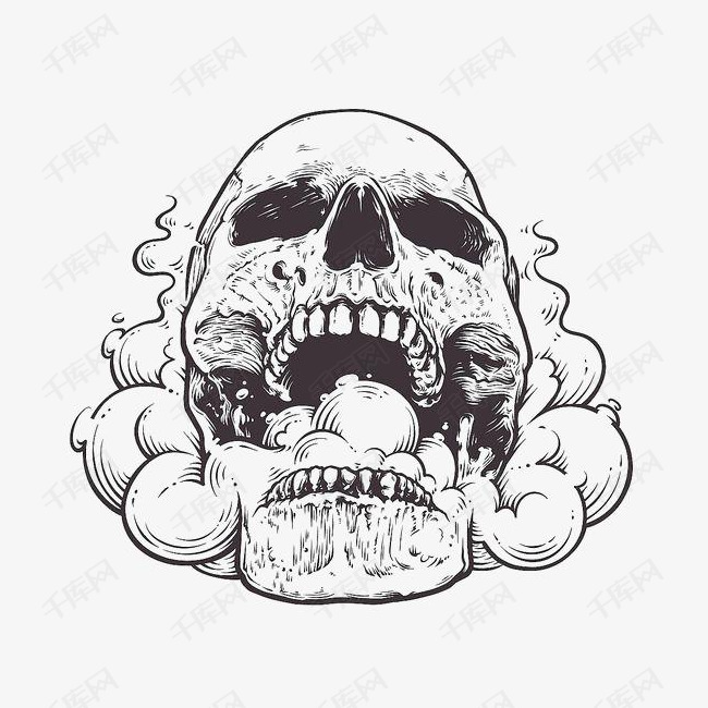 手绘骷髅头