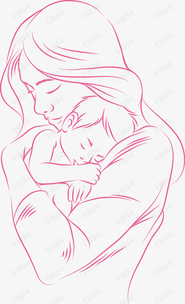 抱孩子的母亲素材图片免费下载_高清卡通手绘png_千库