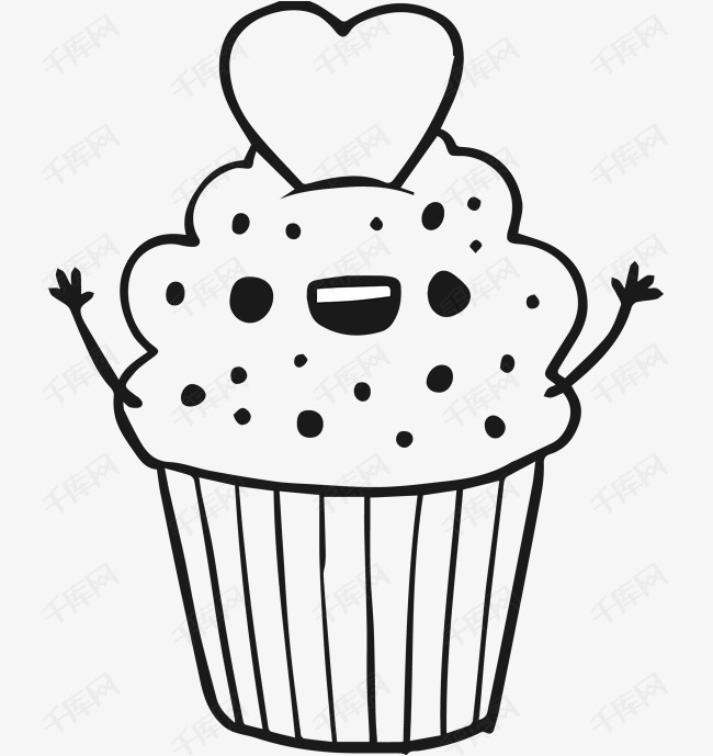 卡通表情蛋糕简笔画素材图片免费下载_高清p