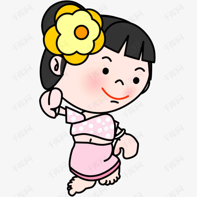 卡通傣族少女