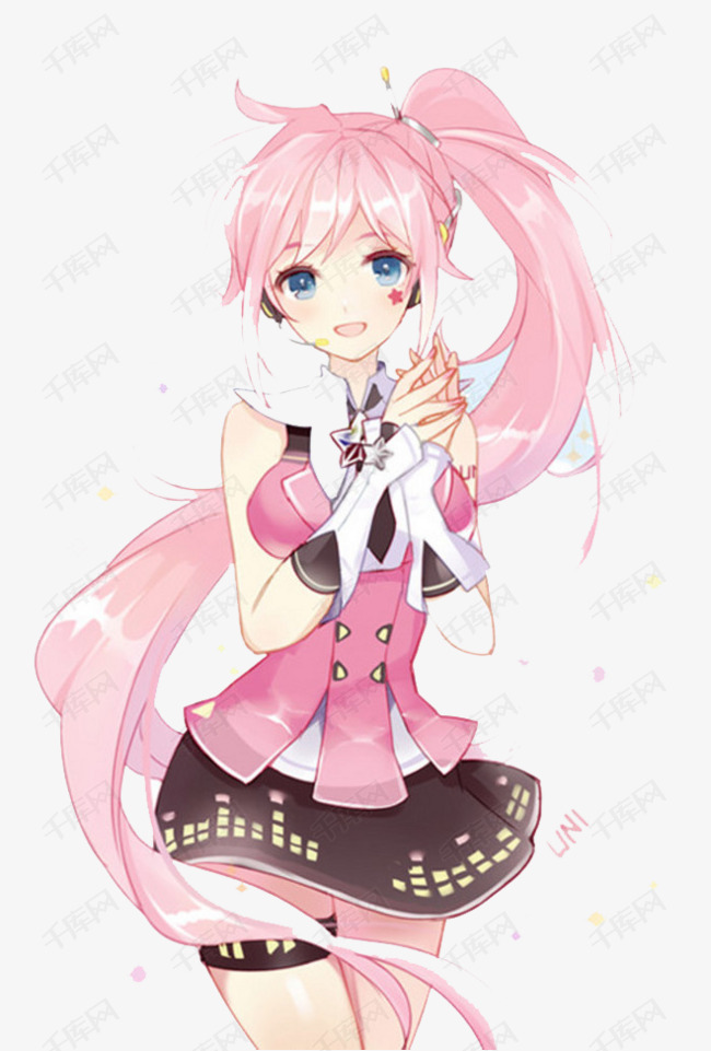 粉头发小女生素材图片免费下载_高清图标素材