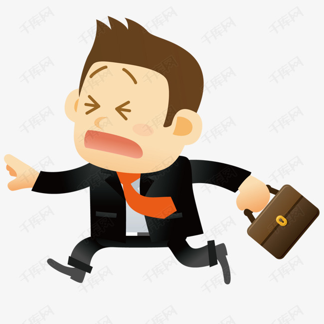 焦急的职员素材图片免费下载_高清卡通手绘psd_千库网(图片编号