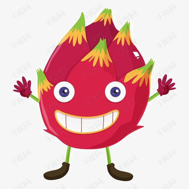 卡通表情火龙果素材
