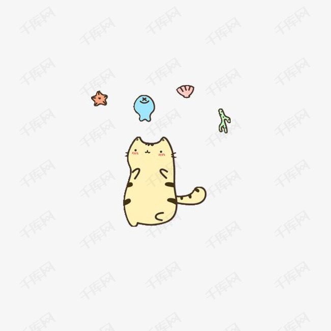 彩色的卡通猫咪装饰物