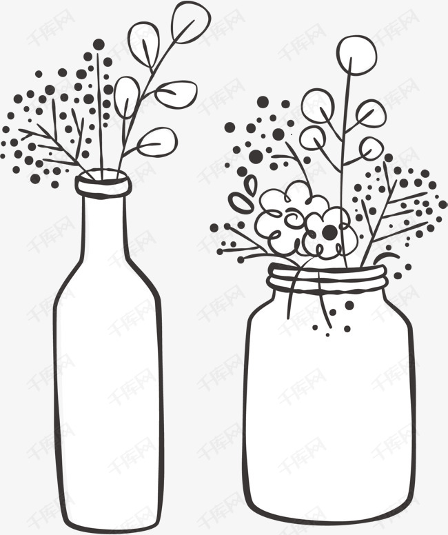 宴会现场装饰花瓶的素材免抠矢量素材插花花瓶婚庆素材宴会摆设