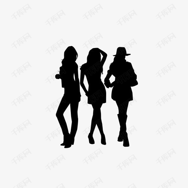人物剪影的素材免抠美女剪影黑色