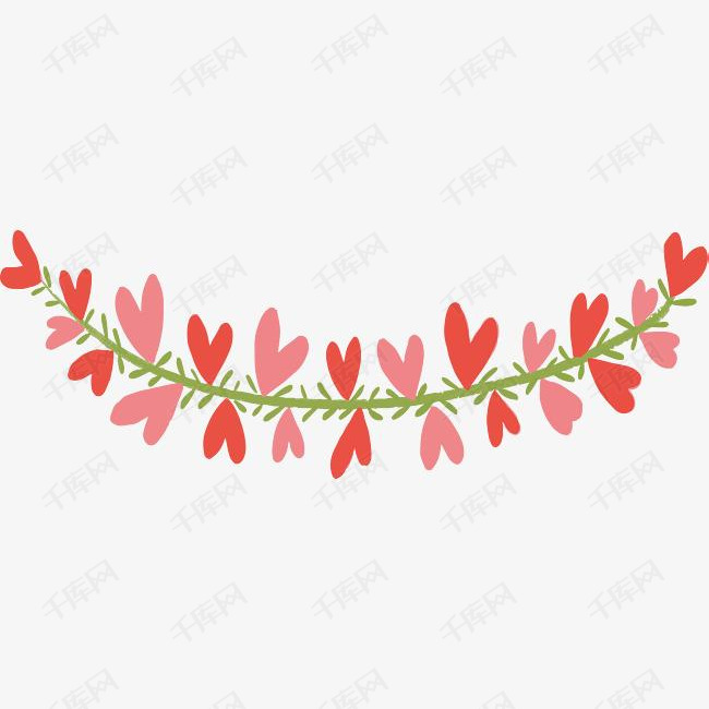 红色爱心花藤