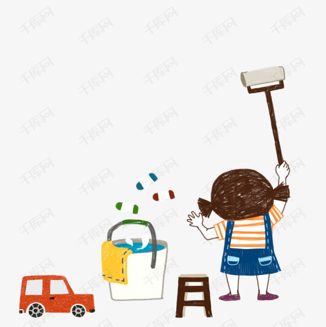 小画家素材的素材免抠小画家画画绘画卡通人物