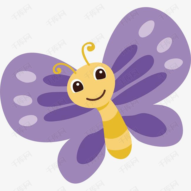 蝴蝶的素材免抠紫色翅膀的蝴蝶昆虫