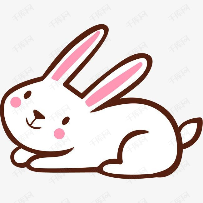 白色卡通兔子图案的素材免抠小白兔小兔子动物卡通兔子儿童装饰