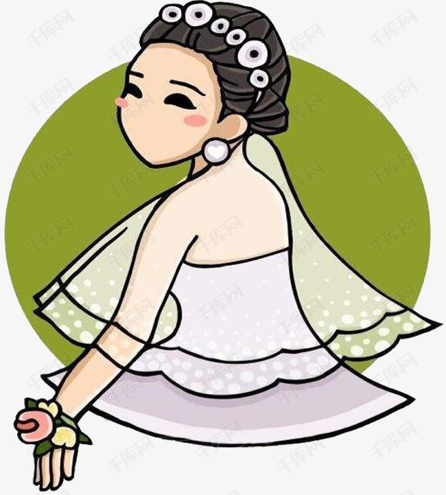 卡通手绘新娘