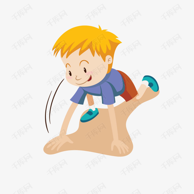 单腿跪着的小男孩的素材免抠小男孩趴着的小男孩矢量图卡通趴着的小孩